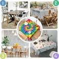 thumbnail image 4 of Rainbow Tie Dye Spiral Pattern Square Tablecloth,Waterproof Square Table Cover,Wipeable Spillproof Washable Table Cover for Home Kitchen Party Decor 42"X42"(107x107cm), 4 of 6