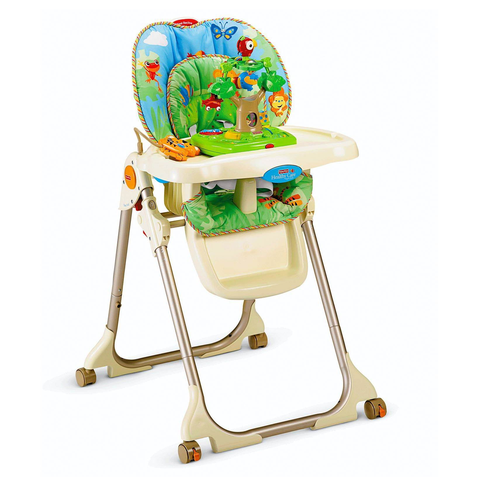 Elección Especialidad máximo Fisher Price Rainforest Healthy Care High Chair with Dishwasher Safe Tray  W3066 - Walmart.com