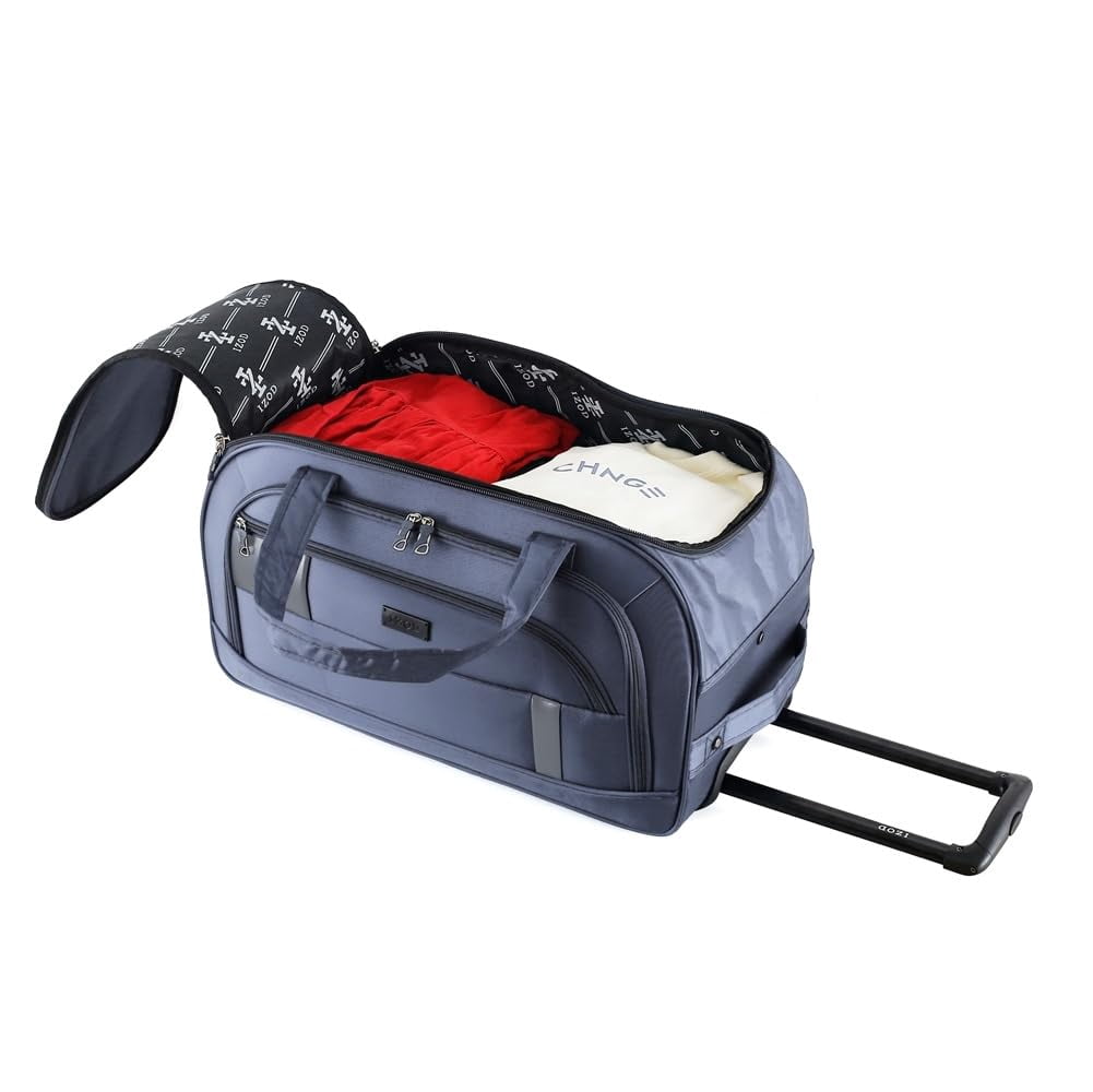 IZOD Gavin Soft shell Lightweight Duffel Rolling Bag 4 Piece Set (Grey)