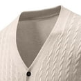thumbnail image 6 of Tops for Men Cardigan Knitted Long Sleeve Hoodless Casual Solid Color Casual Outwear Jackets Mens Coats Beige L, 6 of 6