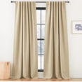 thumbnail image 6 of NICETOWN Faux Linen Room Darkening Curtains, Rod Pocket & Back Tab Thermal Insulated Privacy Protective Modern Drapes for Living Room, Oatmeal, W50 x L90, 2 Panels, 6 of 7