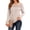 Beige, variant on Women's Long Sleeve Ribbed Knit Tops Crew Neck Lace Crochet Casual Tunic Shirts for Fall Daily Work Wear