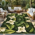 thumbnail image 3 of Fsddascl White Lily Flower Outdoor Rug for Patio/Deck/Porch, Non-Slip Large Area Rug 4 x 6 Ft, Tropical Bloom Floral Green Leaf Indoor Outdoor Rugs Washable Area Rugs, Reversible Camping Rug Carpet, 3 of 5
