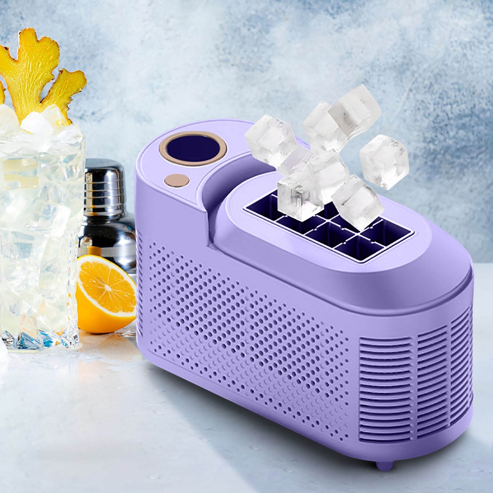 WWG Mini Ice Maker Automatic Portable Compact Transparent Window Fast Ice Production for Kitchen Office Car RV Travel Camping