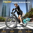 thumbnail image 4 of ZNH 26"Low Step Commuter Electric Bike for Adults|750W Powerful Motor Adult Electric Bicycles Max 20mph|48V 13Ah Removable Battery Women City Ebike|UL2849|Black, 4 of 12