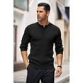 thumbnail image 3 of COOFANDY Mens Knit Sweater Casual Henley Shirts Long Sleeve Pullover Sweater Button Down Shirts Fall Tops, 3 of 8