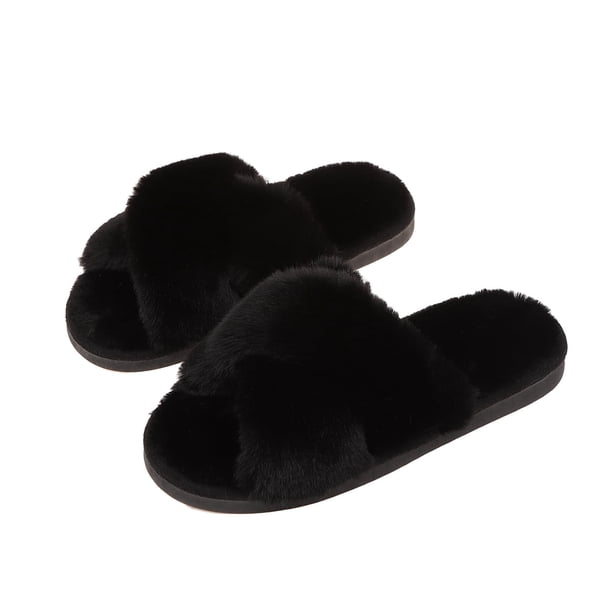 Zapatillas Elegantes de Mujer con Banda Cruzada de Piel Sintética con Suela y Suela Antideslizante de TPR