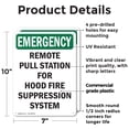 thumbnail image 2 of (2 Pack) Remote Pull Station For Hood Fire OSHA Emergency Sign 7 Inch X 10 Inch Plastic Sign, Weather Resistant, UV Protected for Workplace, Business, and Construction Site, Made in the, 2 of 8
