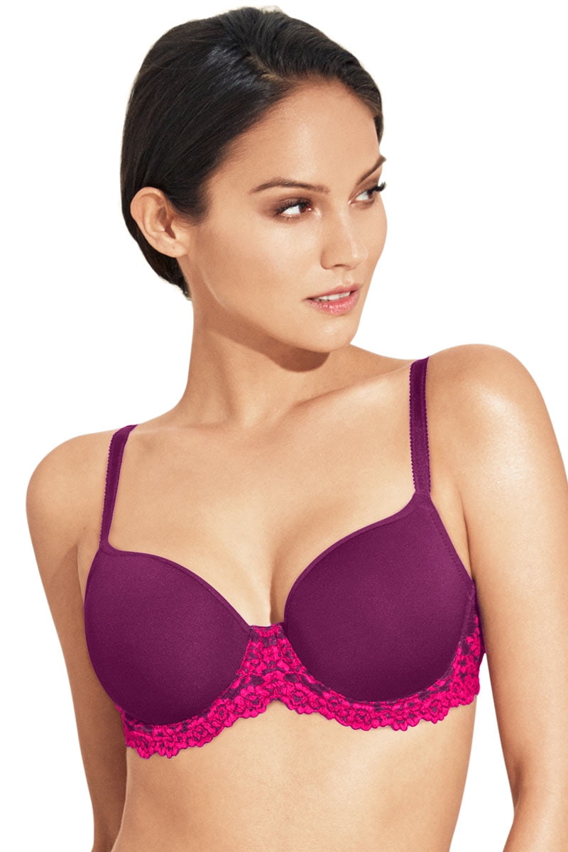 Wacoal Women's Embrace Lace Plunge Convertible Contour Bra, Opaque, Black, 32C