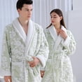 thumbnail image 4 of Women's Fleece Robe Long Warm Plush Bathrobe Fuzzy House Coat Pattern, 4 of 6