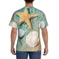 thumbnail image 3 of Vsdgher Starfish And Seashell Print Men's Dry Fit Mesh Athletic Shirts Moisture Wicking Tennis T-Shirt Tops, 3 of 9