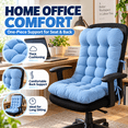 thumbnail image 2 of Integrated Chair Seat & Backrest Cushion, All-in-One Padded Chair Mat for Home Office Desk Chair, Washable Dining Chair Comfort Cover, B, 2 of 6