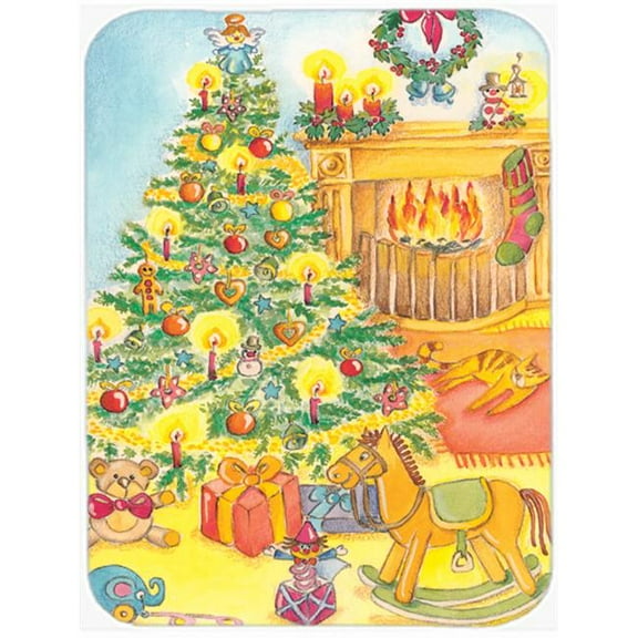 Toys Around the Christmas Tree Glass Large Cutting Board