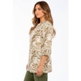 thumbnail image 3 of Roaman's Women's Plus Size Three-Quarter Sleeve Notch Neck Soft Knit Tunic, 3 of 6