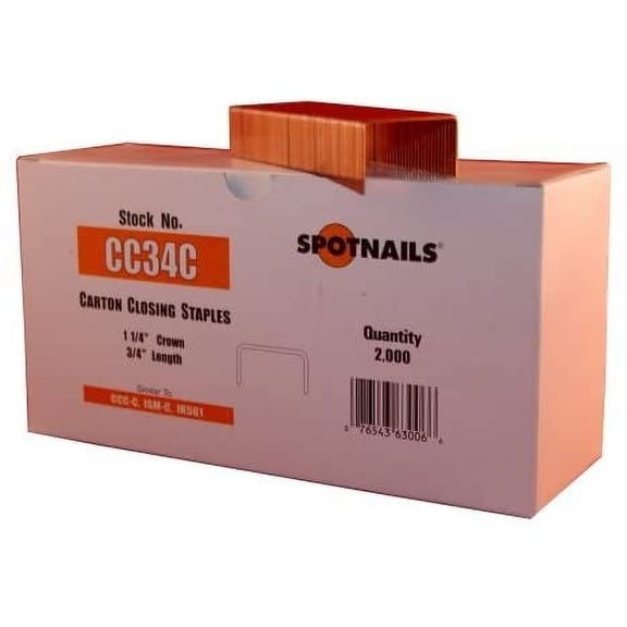 SpotNails CC34C 1-1/4-Inch Crown 3/4-Inch Leg Carton Closing Staple by Spot Nails