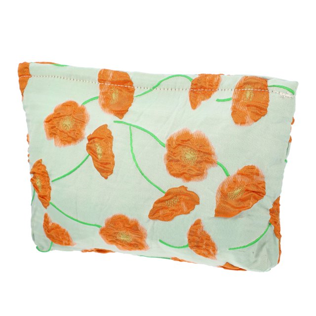 Bolsas De Cosméticos Con Flores, Bolsas De Maquillaje Con Cremallera De Color Naranja, Verde