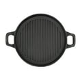 thumbnail image 4 of Poêle en Fonte Ronde Poêle à Frire en Fonte Ustensiles de Cuisine Extérieurs Poêle en Fonte Réversible Poignée Double Poignée Ronde en Fonte pour Cuisinière à Gaz Électrique 31cm / 12.2 Po, 4 of 8