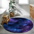 thumbnail image 4 of Round Area Rug 3 Ft, Blue Purple Sky Washable Non-Slip Circle Carpet for Living Room/Bedroom, Modern Black Star Night Nature Scenery Low-Profile Small Floor Mats Collection Rugs for Indoor, 4 of 7