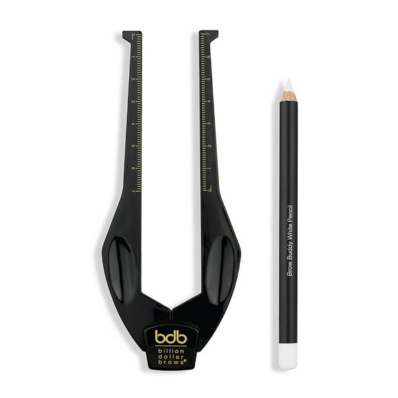 bdb Brow Buddy® – Patented Pro Eyebrow Mapping & Shaping Kit with White Pencil