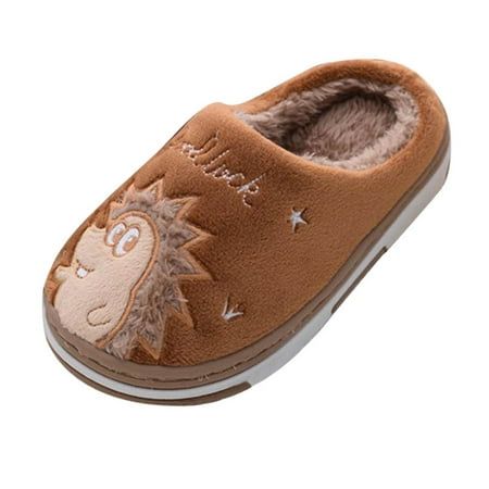 

Childrens Girl Cotton Slippers Cute Cartoon Hedgehog Warm Indoor Non Slip Cotton Slippers