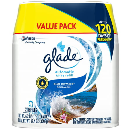 Glade Automatic Spray Refill Blue Odyssey, Fits in Holder For Up to 120 Days of Freshness, 6.2 oz, Pack of