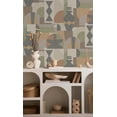 thumbnail image 2 of Khaki & Orange Middle Eastern Inspired Geometric Wallpaper R8416, 2 of 4