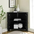 thumbnail image 4 of Pemberley Row Engineered Wood Black Corner Accent Cabinet Rectangular Stylish Fretwork Design 30"H Unassembled, 4 of 6
