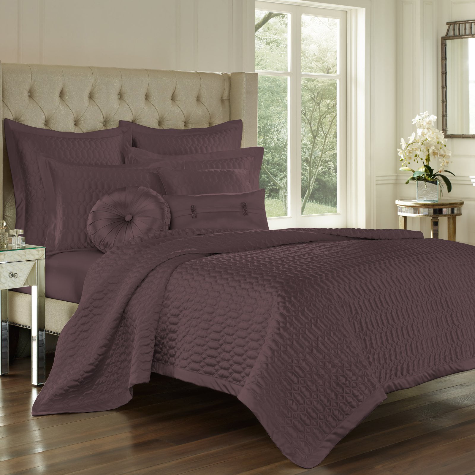 Saranda Satin Quilted Coverlet By Five Queens Court Walmart Com