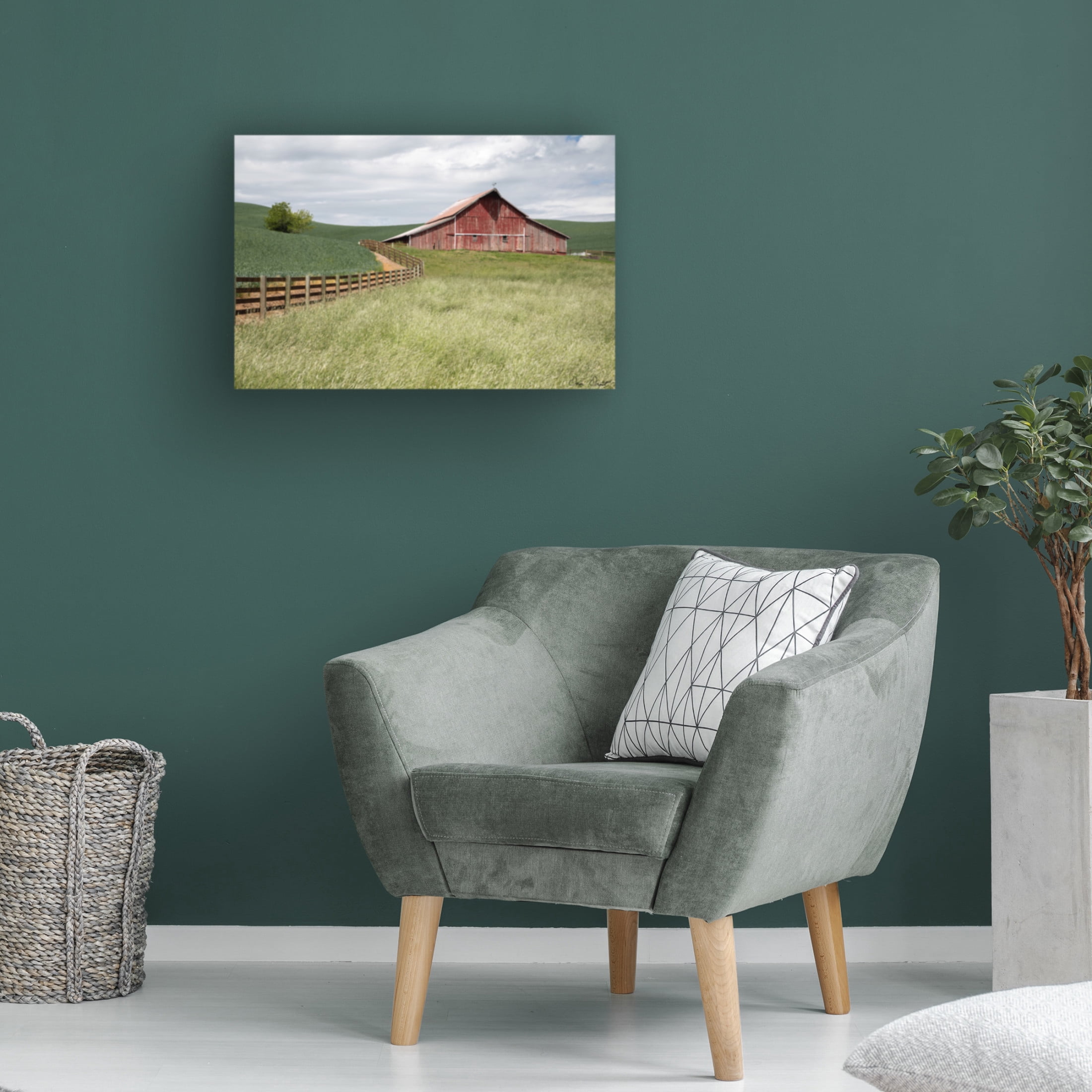 Trademark Fine Art David Drost  Barn by the Fence Canvas Wall Art