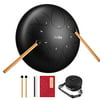 Steel Tongue Drum Moukey 8 Notes 10 Inches Pan Drum Percussion Steel Drum Instrument Tank Drum with Drumsticks, Tone Sticker, Music Book and Padded Travel Bag-D Major