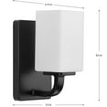 thumbnail image 2 of Cowan Collection One-Light Modern Matte Black Etched Opal Glass Bath Vanity Light, 2 of 2