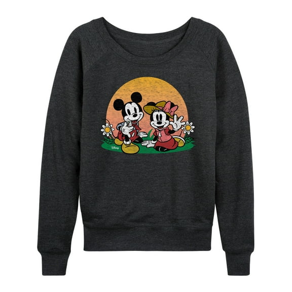 Disney - Mickey & Friends - Minnie & Mickey Enjoy the Sunset - Women's Lightweight French Terry Long Sleeve Shirt