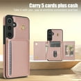 thumbnail image 4 of TECH CIRCLE for Samsung Galaxy S25 Plus Wallet Case 6.7" 2025, Lightweight Cossbody Phone Case with RFID Blocking Flip Wallet, 5 Card Slots, PU Leather Protective Cover with Shoulder Strap, Rosegold, 4 of 9