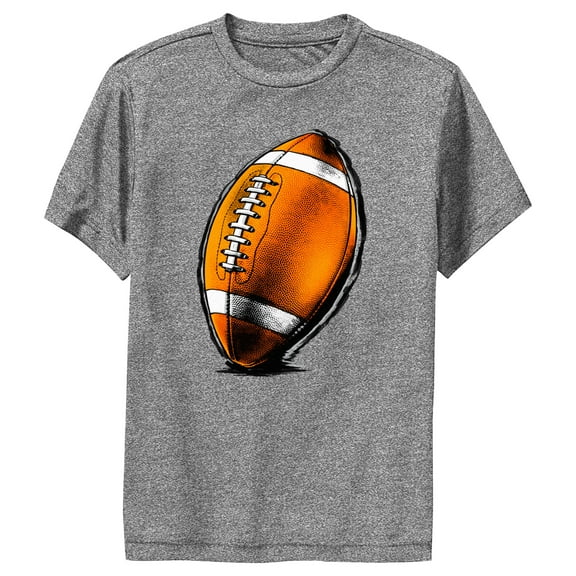 Boy's Lost Gods Sketchy Football Performance Graphic Tee Charcoal Heather Large