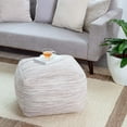 thumbnail image 6 of Modern Joya 22" Square Pouf Ottoman Gray and Mauve, 6 of 7
