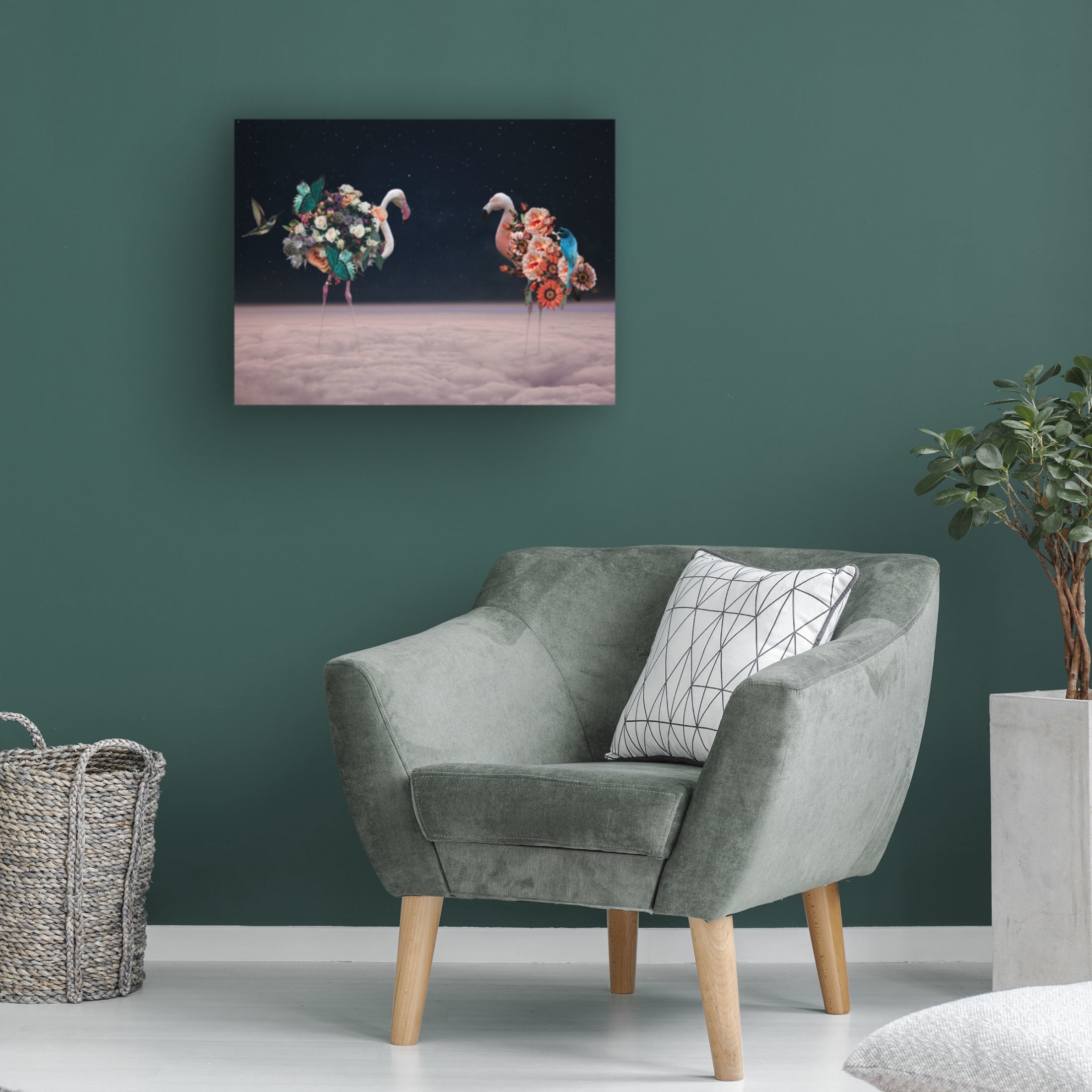 Trademark Fine Art Salome Zhividze  Flamingos Canvas Wall Art