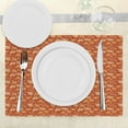 thumbnail image 3 of Ambesonne Orange Place Mats Set of 4, Retro Paisley Flowers, Standard Size, Redwood Orange Cream, 3 of 6