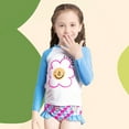 thumbnail image 6 of Toddler Little Girls Swimsuits Two Piece Summer Rash Guard Long Sleeve Floral Prints Beachwear Bikini Swimwear for Girls 4-9T, 6 of 7
