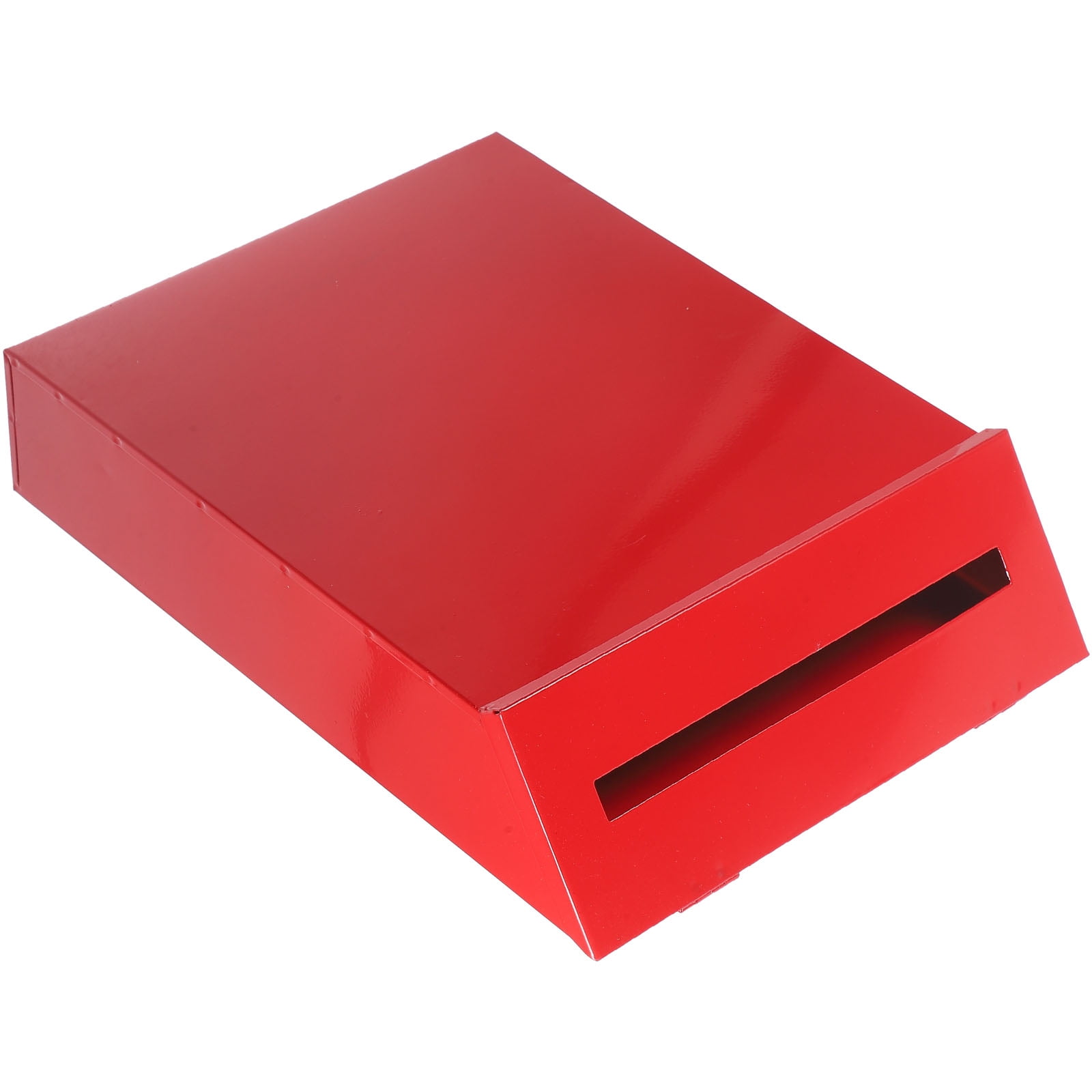 Black Wall Mount Mailbox for Outdoor Use, Metal Mailbox with Red Flag, Easy to Install, Weather Resistant