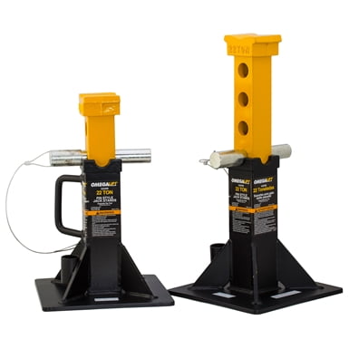 6 Ton Ratcheting Jack Stands - Omega 32225b black heavy duty jack stand - 22 ton capacity