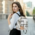 thumbnail image 6 of FORMRS Mini Backpack Purse for Women Quilted Travel Daypack Casual Shoulder Bag, Gray Cute Chubby Cat, 6 of 7