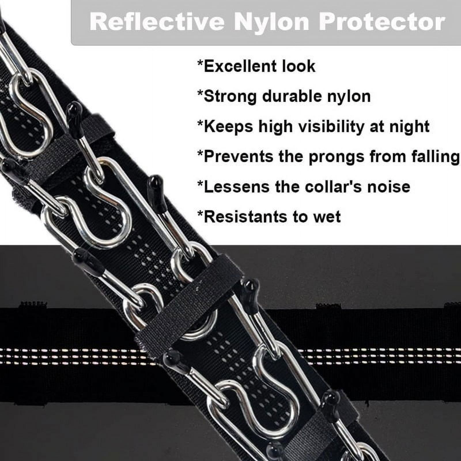 No Pull Dog Collar, Prong Collar for Small Medium Large Dogs, Pinch Collar for Dogs with Quick Release Buckle, Prong Collar Cover, Extra Links, Safety Clip, Rubber Tips