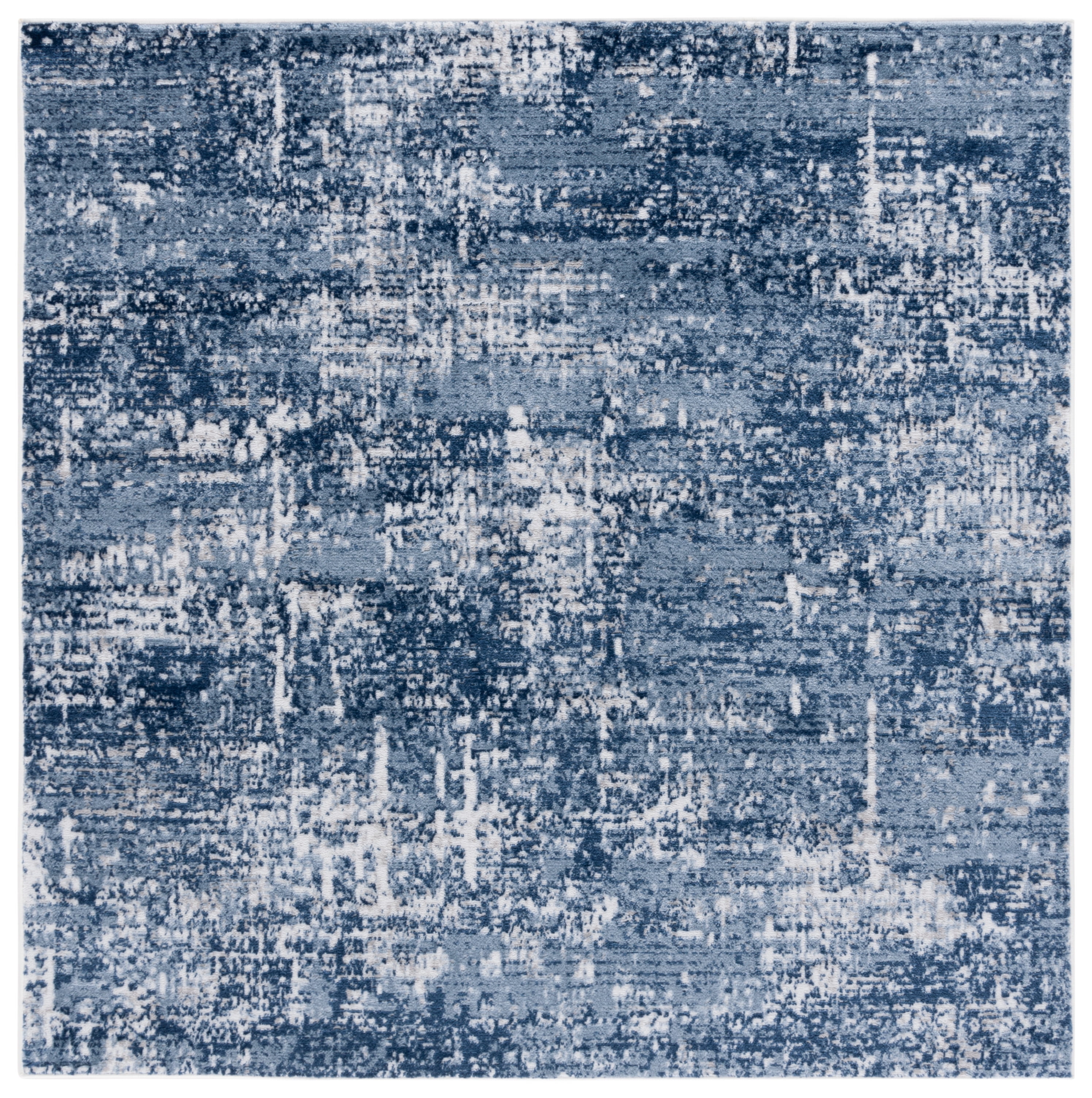 Safavieh Amelia Ian Abstract Area Rug, Ivory/Dark Blue, 6'7" x 6'7" Square