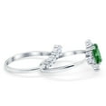 thumbnail image 2 of Art Deco Two Piece Ring Band Green Emerald CZ 925 Sterling Silver Size 4, 2 of 6