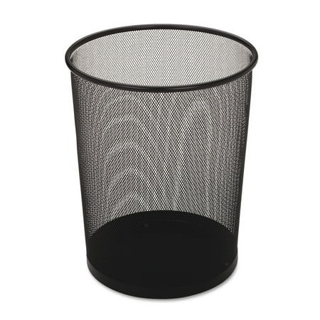 - Rubbermaid Commercial Steel Mesh Wastebasket, Round, 5gal, Black -RCPWMB20BK