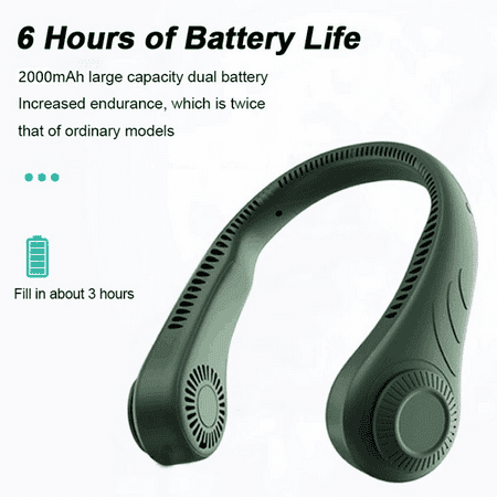 

Bladeless Neck Fan Leafless Powerful Sport Neckband Fan Battery Operated Neckband Fan Hanging Speed Adjustable Headphone Design 2000mAh Personal Mini Fan Face Fans Around Neck