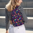thumbnail image 5 of Disketp mushroom rainbow color Skull print Canvas Backpack Lightweight Travel Daypack Student Rucksack Laptop Backpack-, 5 of 5