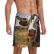 thumbnail image 2 of Fotbe Countryside Flower Cow Pantalones Cortos de Pijama para Hombre, Ropa de Dormir, Pantalones de Pijama Cortos para Hombre-Medium, 2 of 6