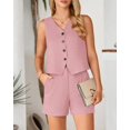 thumbnail image 4 of Blazer de 2 piezas BTFBM para mujer, verano 2025, rosa, 4 of 9