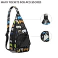 thumbnail image 2 of Sac à Dos Cyberpunk Gamer - Design Rétro Console avec Motif Graffiti Coloré, Sac à Bandoulière Anti-Vol pour Voyage & École, 2 of 4